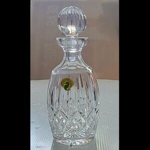 NEW vntg Waterford Lismore Rounded Crystal Decanter + Stopper 10.5" Tall Ireland